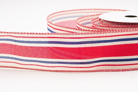 Red  Classic Multi-Color Vertical Stripe Ribbon_KW0447GC-17-7